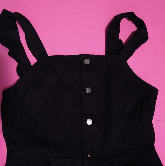 Tinsel Town Black Ruffle Shoulder Jumpsuit - Picture 1 of 5